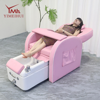 Fauteuil de pédicure spa de luxe rose commercial, fauteuil inclinable pour manucure avec massage, équipement de salon de beauté