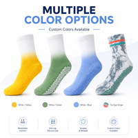 Chaussettes antidérapantes côtelées de haute qualité, logo personnalisé, grip en silicone, chaussettes de pilates pour femmes
