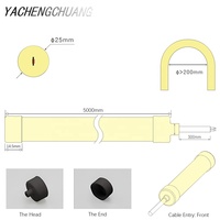 Tube LED néon circulaire flexible en silicone noir 24V D22 360 degrés, RVBIC, couleurs de rêve, pixels adressables, bande lumineuse à diodes