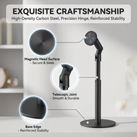 Support de téléphone magnétique universel pour bureau, logo personnalisé, métal, hauteur réglable, 360° °   Supports de bureau rotatifs pour téléphone et tablette
