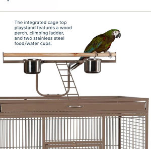 Sıcak satış paslanmaz çelik büyük açık taşınabilir papağan ve kanaryalar kuş malzemeleri için Aviary güçlü kuş kafesi satışa - Product Image 4