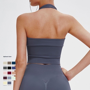 Débardeurs de sport pour femmes, dos nu, col en V, respirants, bretelles halter, soutien élevé, <span class=keywords><strong>musculation</strong></span>, coupe ajustée, débardeurs pour femmes - Product Image 2