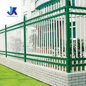 Factory outlet galvanized steel fence Black outdoor powder-coated metal fence