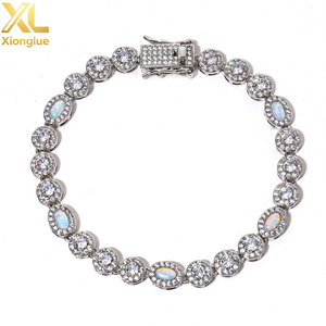 Hip-Hop Round Bead Crystal Chain Men's Zircon <b>Bracelet</b> - Product Image 4