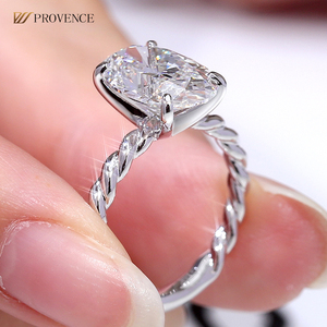 Alta gioielleria 3.5ct diamante coltivato da laboratorio 10k 14k 18k in <span class=keywords><strong>oro</strong></span> massiccio in vero <span class=keywords><strong>oro</strong></span> fatto a mano ritorti <span class=keywords><strong>anelli</strong></span> di fidanzamento per donna - Product Image 1