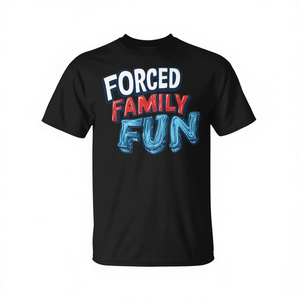 T-shirt Forced Family Fun noir pour adultes, unisexe, promotionnel - Product Image 2