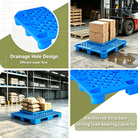 Palette en plastique HDPE européenne à 9 pieds et 4 voies, écologique, empilable, à grille simple, pour le stockage et le transport