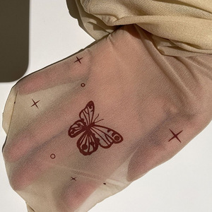 Nouvel été Transparent rouge papillon cuisse noyau filé bas Lolita <span class=keywords><strong>tatouage</strong></span> Y2K imprimé bas nouveaux bas de couleur de peau - Product Image 2