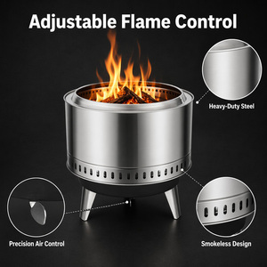 EU Portable 304 Stainless Steel Eco-Friendly Smokeless <b>Firepit</b> Outdoor Dual Airflow Secondary Combustion Wood Burning <b>Camping</b> - Product Image 4