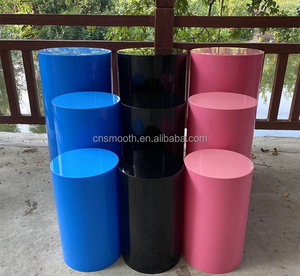 Белый круглый цилиндр плинтус изготовления на заказ акриловые вентилятор на подставке для свадебного украшения - Product Image 6