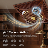 Ventilateur de plafond décoratif personnalisable de 14 pouces avec moteur à double roulement à billes et télécommande