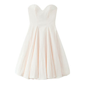 Vestido Corto ODM de Primavera 2026, Estilo Vintage, Cintura Imperio Elástica, Cuello Dulce, Sin Hombros, Sin Tirantes, con Dobladillo Abullonado - Product Image 1
