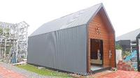 Toit triangulaire léger cadre en acier maison villa préfabriquée avec loft
