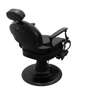 Chaise de salon de coiffure en métal avec revêtement en cuir véritable, siège de style réglable pour salon de beauté et studio de coiffure - Product Image 3