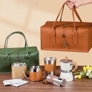Ensemble cadeau moulin à café style vintage, cafetière Moka, tasse de voyage extérieure, acier inoxydable 304, boîte cadeau personnalisable - Product Image 4