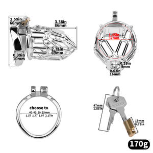 FRRK SMLサイズ <span class=keywords><strong>BDSM</strong></span> 貞操帯 コックケージ 内蔵ロック ロールプレイング 卸売 大人のおもちゃ 男性用 ゲイ ペニス 禁欲 貞操ベルト - Product Image 4