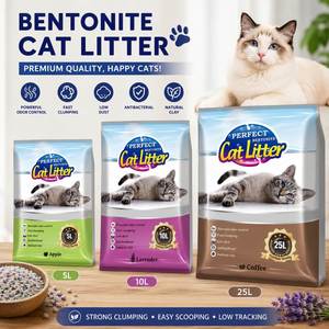 Litière pour chat en bentonite super anti-odeur, désodorisant au charbon actif, sable pour chat mélangé pour chats d'intérieur - Product Image 1