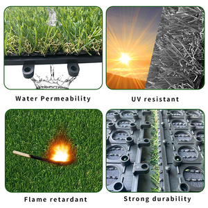 Lồng vào nhau cỏ nhân tạo gạch tổng hợp cỏ gạch thảm trong nhà ngoài trời màu xanh lá cây cỏ <span class=keywords><strong>MAT</strong></span> 30x30cm - Product Image 6