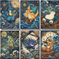 Cartes Métalliques Inspirées de Pokémon, Artisanat Chinois, Étui en Acrylique, Articles de Collection Premium pour Collectionneurs, Jeux de Société