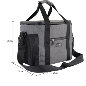 Bolsa térmica portátil de poliéster aislada para 4 personas con logotipo personalizado impreso, bolsa de almuerzo reutilizable con correa para el hombro y Asa - Product Image 3