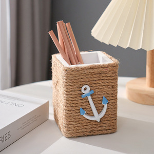ที่ใส่ปากกาสไตล์เมดิเตอร์เรเนียน กล่องเก็บของตกแต่งบ้านงานฝีมือไม้ - Product Image 2