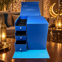 Boîte cadeau de luxe personnalisée pour le Ramadan avec tiroirs, emballage rigide en papier magnétique pour dattes, parfums, cadeaux d'entreprise pour l'Aïd, vente en gros OEM