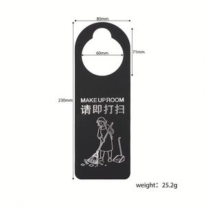 Panneau de porte d'hôtel 'Ne pas déranger' double face, en cuir PU réutilisable, avec message 'Nettoyage' - Product Image 4