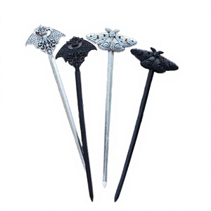 Sanlan Elegant Black-and-Silver Zinc Alloy Hair Clips Stick for Women and Best Friends-Fashionable Gift Hair Accessories - Product Image 3