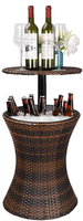 Bar rafraîchissant extérieur, meubles de patio pour boire du vin et de la bière, table glacière en rotin