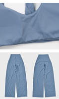 Ensemble deux pièces d'été en nylon uni, comprenant un soutien-gorge de sport sans manches à maintien élevé pour la course, le fitness et le yoga
