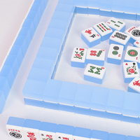 Jeu de Mahjong en Acrylique Tendance Effet Gelée, Anti-Rayures, Gravure Claire des Tuiles, pour Jeu de Table Récréatif Intérieur, Vente en Gros