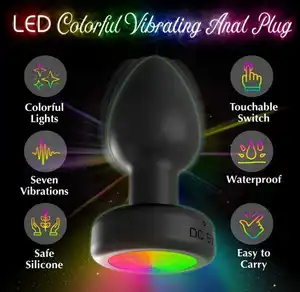 Control remoto brillante LED diamante Anal Plug Butt Plug masturbación juguetes sexuales para Mujeres Hombres