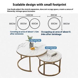Mesa de centro de lujo sencilla y moderna para espacios pequeños para el hogar, sala de estar, dormitorio, apartamento, Internet, mesa accesible para celebridades - Product Image 6