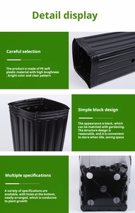 Bolsa de Cultivo Elevada de Plástico <span class=keywords><strong>PE</strong></span> Negro Resistente de 5 Galones, Base Cuadrada de 10x20, Engrosada - Product Image 5