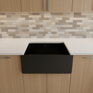 Fregadero de cocina de acero inoxidable con frente de faldón, estilo rústico, de 24 pulgadas, tazón único, acabado negro mate, fácil de limpiar - Product Image 2