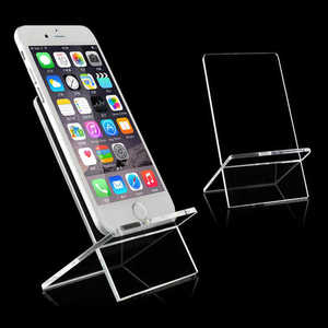 Hình chữ X Acrylic điện thoại di động chủ đứng không thấm nước rõ ràng Rack hiển thị cho bàn và truy cập - Product Image 1