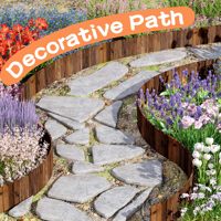 Valla de Madera Rústica Ecológica para Jardín, Patio, Camino y Borde de Jardín, para Macizos de Flores y Decoración de Bordes