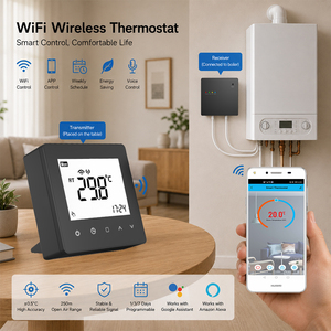 TOUPWELL <span class=keywords><strong>Thermostat</strong></span> WiFi 868Hz de Qualité Supérieure, Design Moderne, Contrôle via l'Application Smart Life, pour Chaudière à <span class=keywords><strong>Gaz</strong></span> et Chauffage au Sol d'Hôtel, 230V Sans Fil 2 - Product Image 1