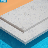 Azulejos de terrazo gris de 20mm de tamaño personalizado de alta calidad para decoración del hogar, baldosas modernas prefabricadas para piscina, baño de ladrillos refractarios