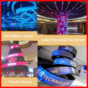Tùy Chỉnh Trong Nhà Cong Linh Hoạt Màn Hình Mềm Hình Dạng Không Thường Xuyên Sáng Tạo Màn Hình Hiển Thị <span class=keywords><strong>LED</strong></span> Trung Tâm Mua Sắm Cho Thanh KTV Ribbon Màn Hình - Product Image 2