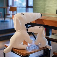 Nouveauté : Jouet en peluche chien Borzoi à longue snuffle, « Laisse-moi le faire pour toi », chien blanc, peluche kawaii beige, jouets en peluche pour chiots, cadeaux de Noël