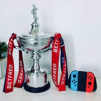 Trophée de championnat de snooker personnalisé, grand trophée en métal argenté pour billard, récompense sportive ornée, prix perpétuel avec gravure gratuite