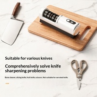 Nouvel Aiguiseur de Couteaux Électrique Transfrontalier Entièrement Automatique pour Cuisine, Meuleuse USB avec Boîtier ABS et Bouton