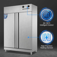 Sterilisator Udara Panas Profesional 800L Suhu Tinggi Pintu Ganda Kabinet Disinfeksi Dapur Komersial Baja Tahan Karat 5 Tahun Garansi