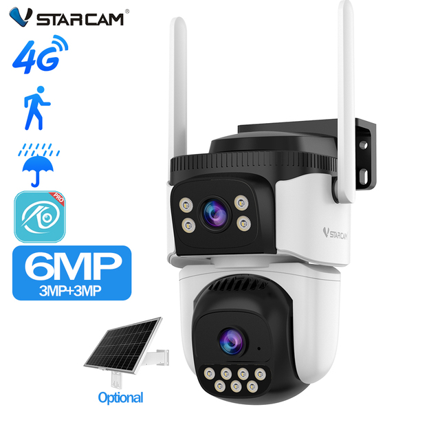 Vstarcam CG621DR Dual Lens 4G Sim Card Network Outdoor PTZ Camera Security CCTV Camera Smart 4G CCTV Systems IP Camera Factory