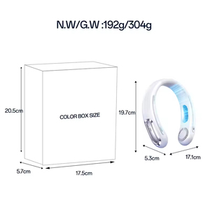 Ventilateur de cou haute vitesse avec logo personnalisé, rechargeable, portable, sans lame, avec LED, pour le vélo, la randonnée, le camping, climatiseur de cou - Product Image 3