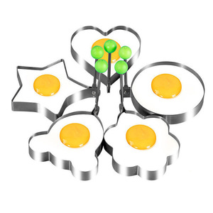 Stainless Steel Egg Mold Set 5pcs Creative Shapes For Fried Eggs Kitchen Cooking Tool - Product Image 2