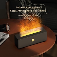 Diffuseur d'arômes à flamme simulée alimenté par USB, transfrontalier, avec lumière d'ambiance 7 couleurs, effet cheminée 3D et brume volcanique d'intérieur