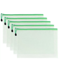 Sacs de fichiers à fermeture éclair en PVC transparent et étanche imprimés sur mesure pochette à documents en maille directe d'usine pour fournitures de stockage scolaire de bureau