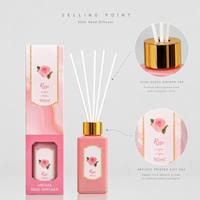 Diffuseur de parfum d'ambiance en verre décoratif pour la maison, le bureau, la table, avec fleurs et fruits, idéal comme cadeau de mariage